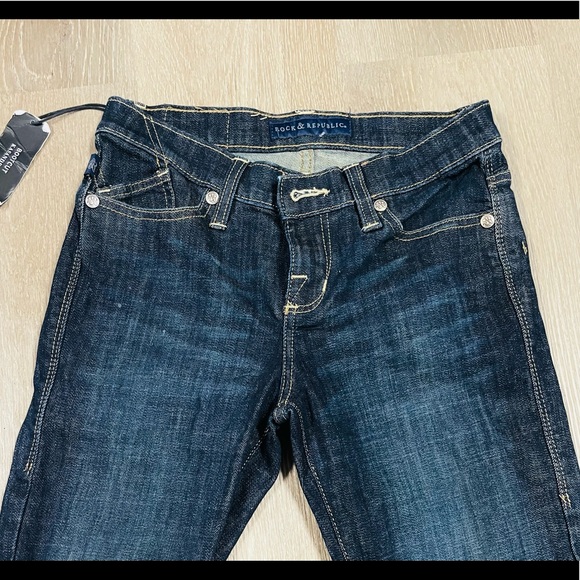 Rock & Republic NEW Women's Size 4 Jeans BootCut Sequined Pockets DARK BLUE - Picture 4 of 12